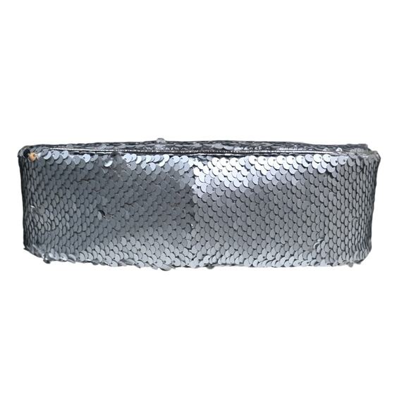 Nicole Miller Silver Sequin Adjustable Strap Shoulder Handbag NEW - Picture 4 of 7